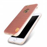 Wholesale iPhone 7 Plus Carbon Fiber Armor Hybrid Case (Champagne Gold)